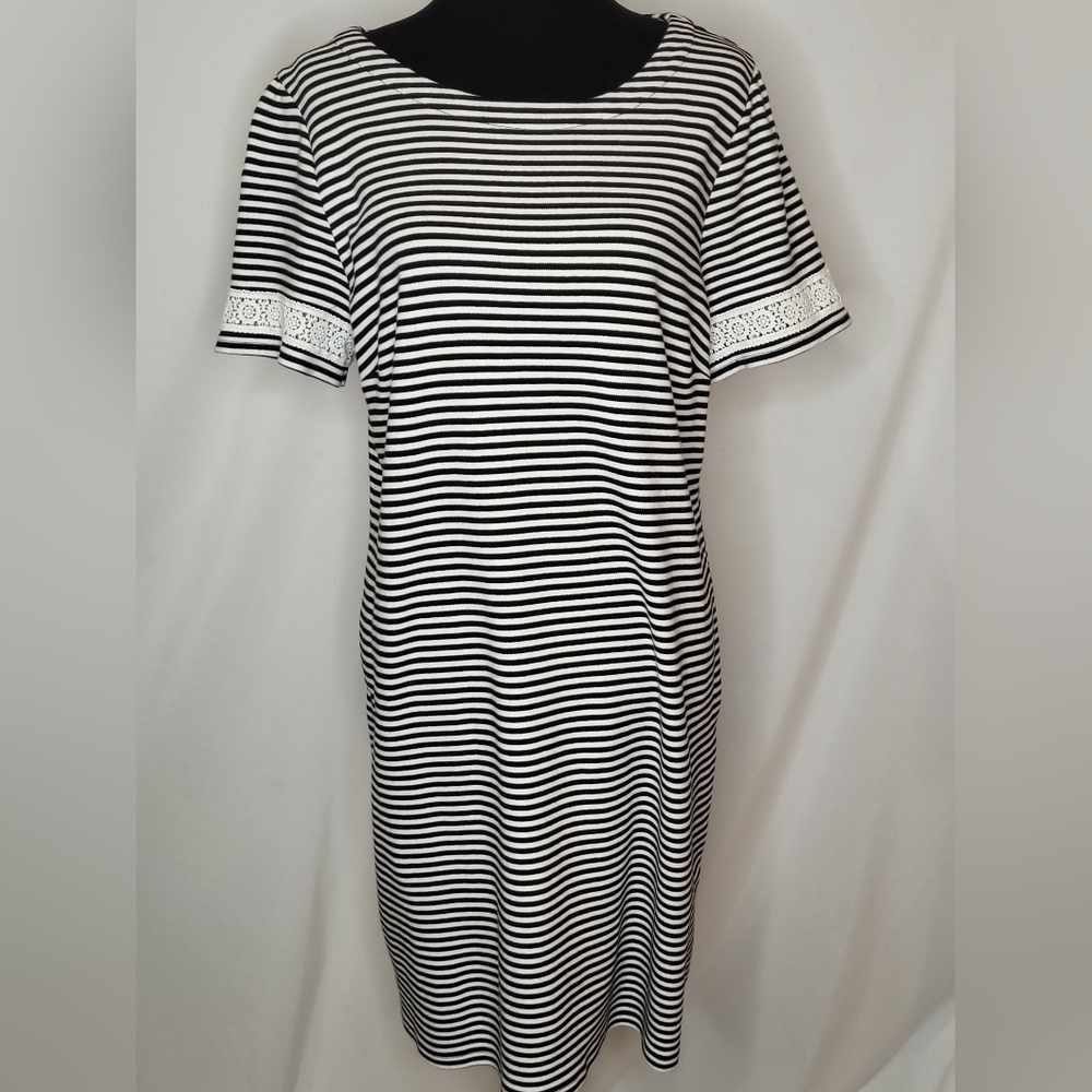 Talbots Short Sleeve Striped T-Shirt Dress - Size Xlp